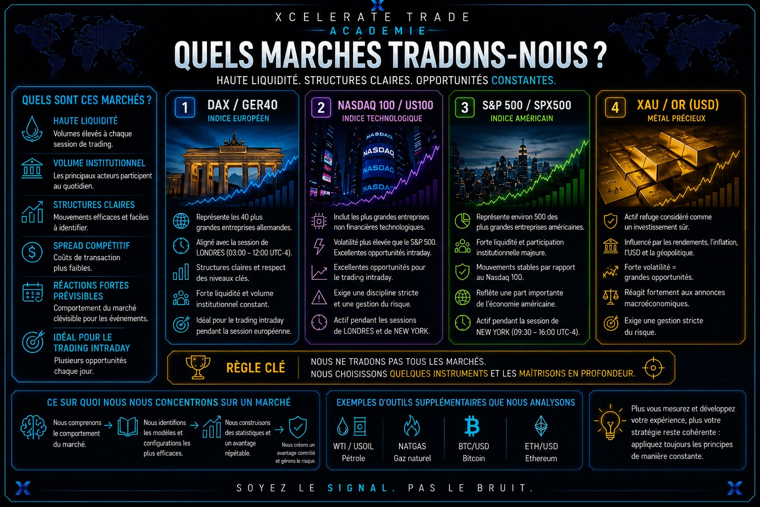 Indices boursiers et les métaux précieux
