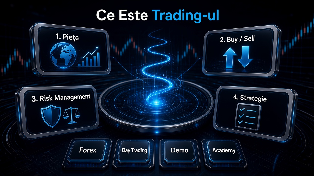 Ce este trading-ul: piețe, Buy/Sell, Day Trading, Risk Management, Stop Loss și procesul de la zero.