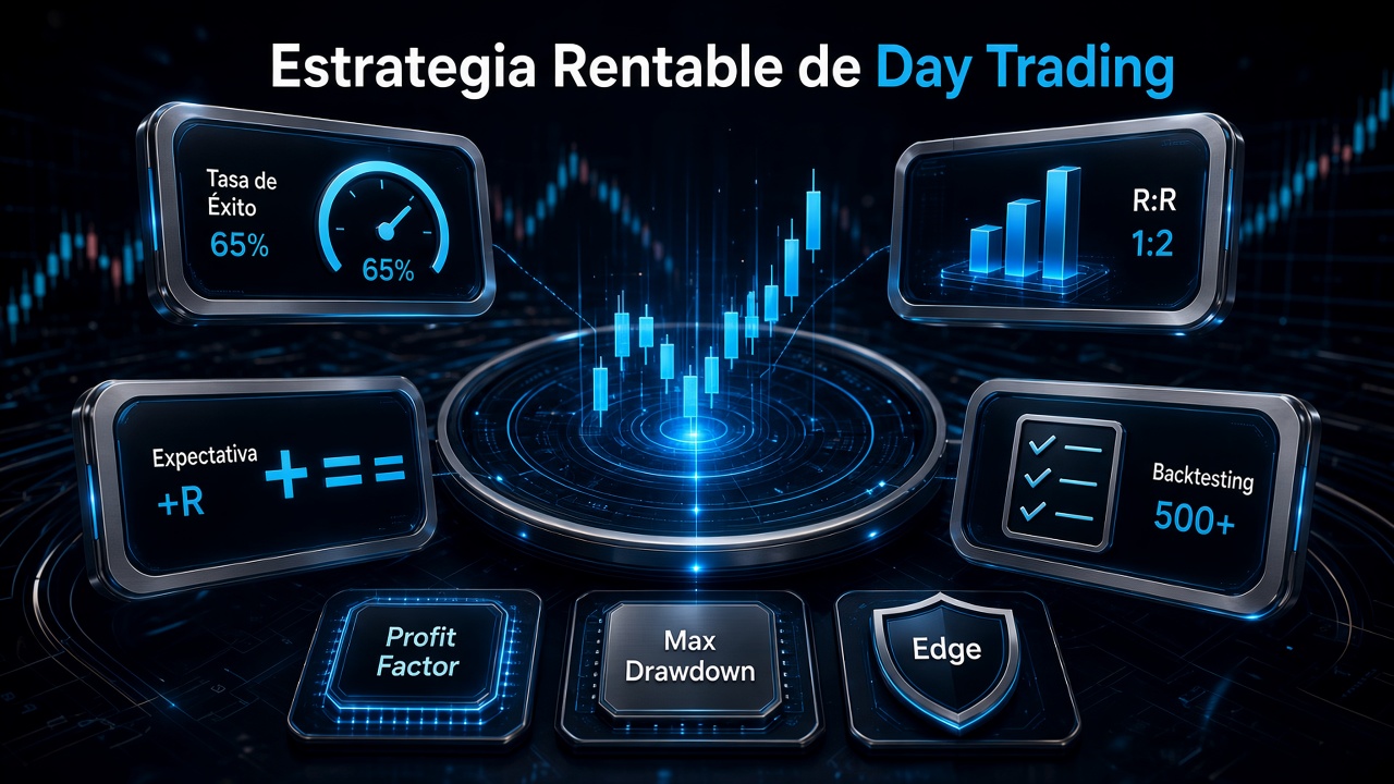 Cómo se valida una estrategia rentable de Day Trading: Win Rate, Risk-to-Reward, Expectancy y Backtesting.