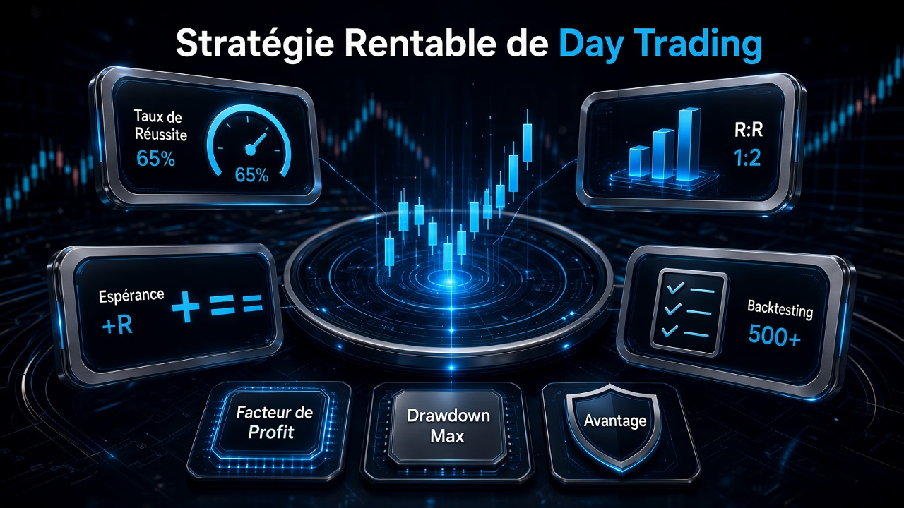 Comment valider une stratégie rentable de Day Trading : Win Rate, Risk-to-Reward, Expectancy et Backtesting.